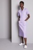 Classic Collar Healthcare Dress, Lilac with white trim