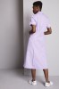 Classic Collar Healthcare Dress, Lilac with white trim