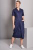 Classic Collar Healthcare Dress, Navy with Navy Trim
