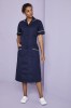 Classic Collar Healthcare Dress, Navy with Lime Trim