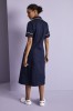 Classic Collar Healthcare Dress, Navy with Lime Trim