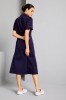 Classic Collar Healthcare Dress, Navy with Red Trim
