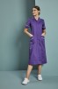 Classic Collar Healthcare Dress, Purple with White Trim