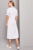 Robe classique pour soins médicaux, Blanc avec bordure bordeaux2