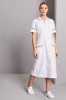 Robe classique pour soins médicaux, Blanc avec bordure bordeaux3