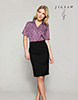 Short Sleeve Open Collar Blouse, Plum Micro Petal