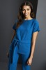 Linen Blend Tie Front Tunic, Teal