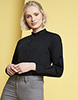 Long Sleeve Banded Collar Blouse, Black