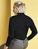 Long Sleeve Banded Collar Blouse, Black