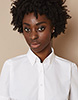 Short Sleeve Button Collar Blouse, White