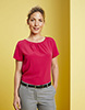 Short Sleeve Pleat Neck Blouse, Hot Pink