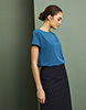 Slash Neck Blouse, Dark Teal