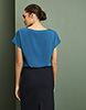 Slash Neck Blouse, Dark Teal