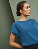 Slash Neck Blouse, Dark Teal